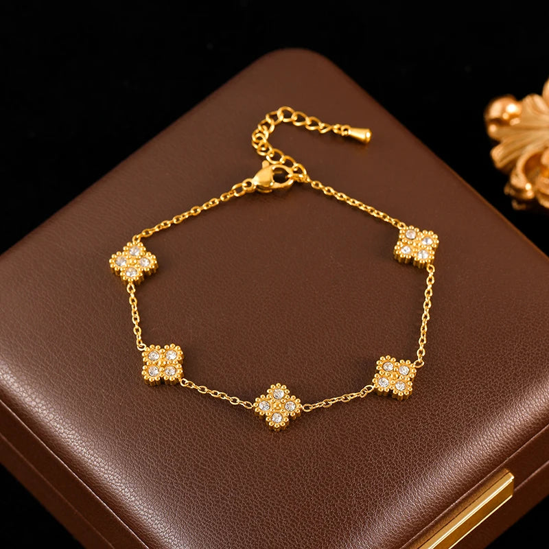 🌸 GANEMLY Flower Zircon Jewelry Set