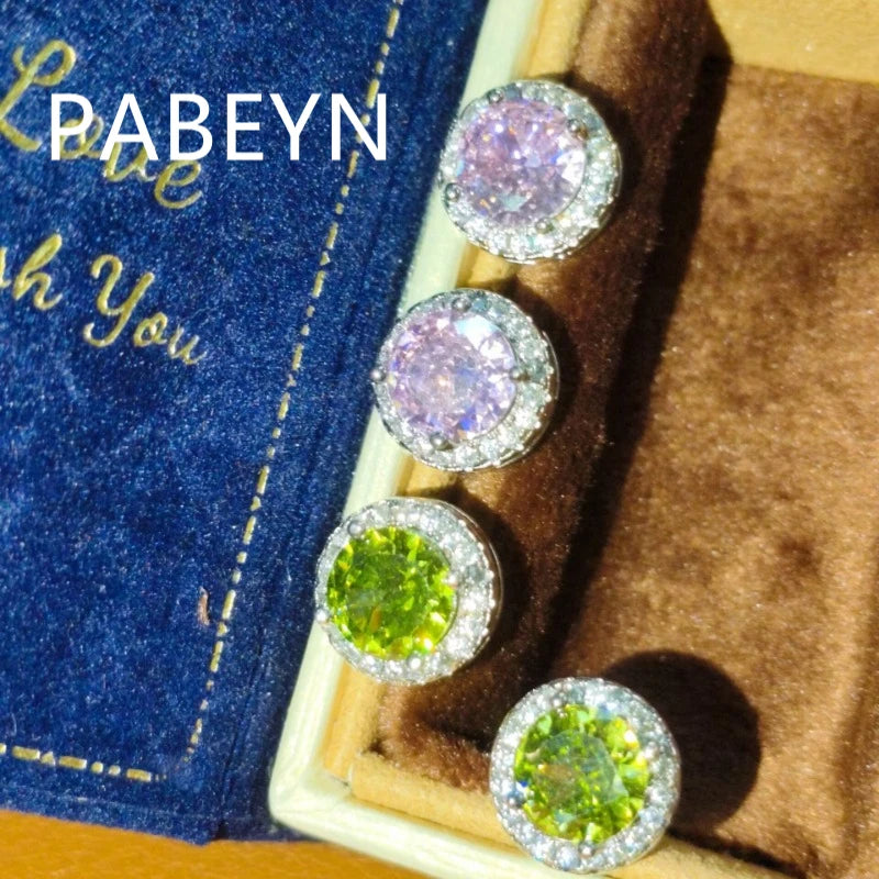 925 Silver Colored Zircon Stud Earrings