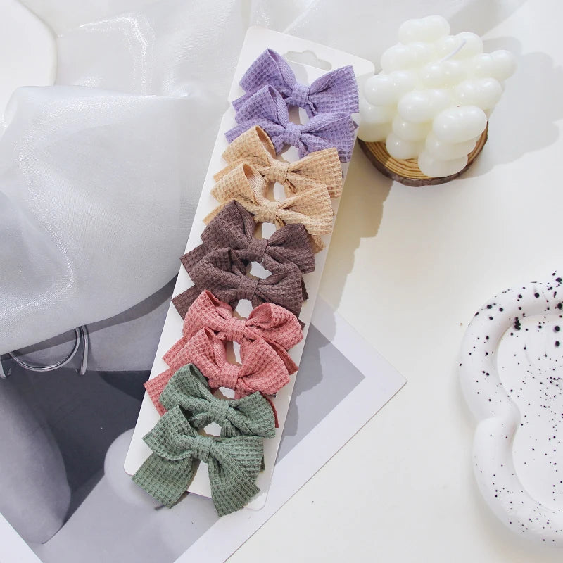 Girls Hair Bow Clips – 10 Pcs