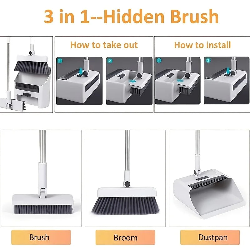 3-in-1 Space-Saving Broom Set