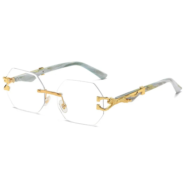 Hexagon Rimless Sunglasses