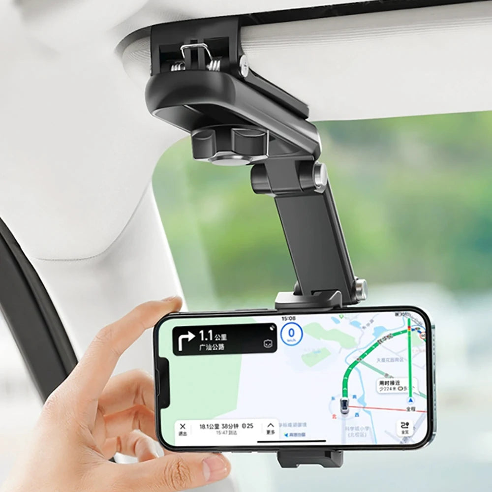 🚗 360° Sun Visor Phone Holder