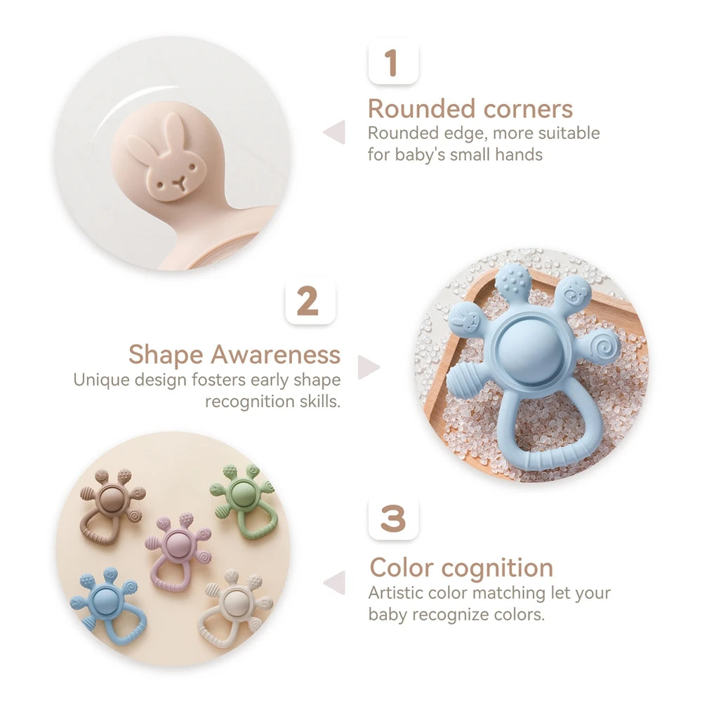BPA-Free Silicone Teether Rattle