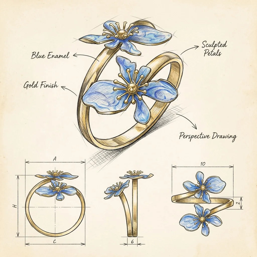 Big Flower Metal Bangle