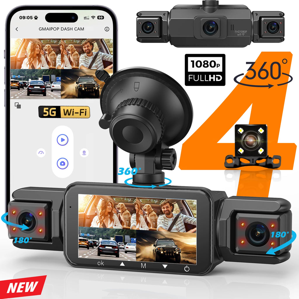 📡 4-Channel WiFi Dash Cam