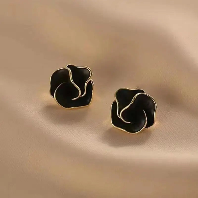 Colorful Enamel Big Flower Earrings