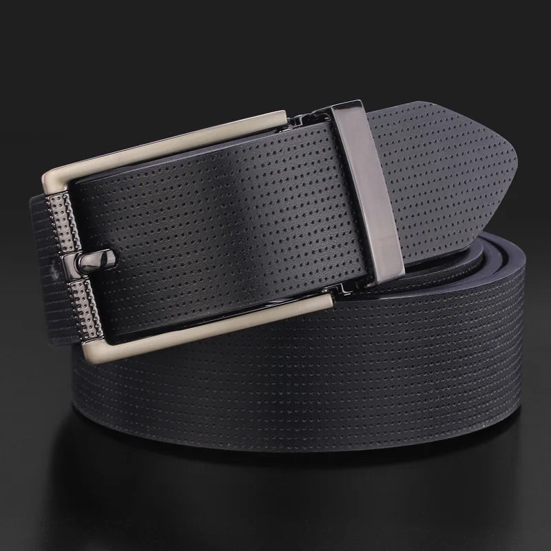 Men's White Leather Casual Belt