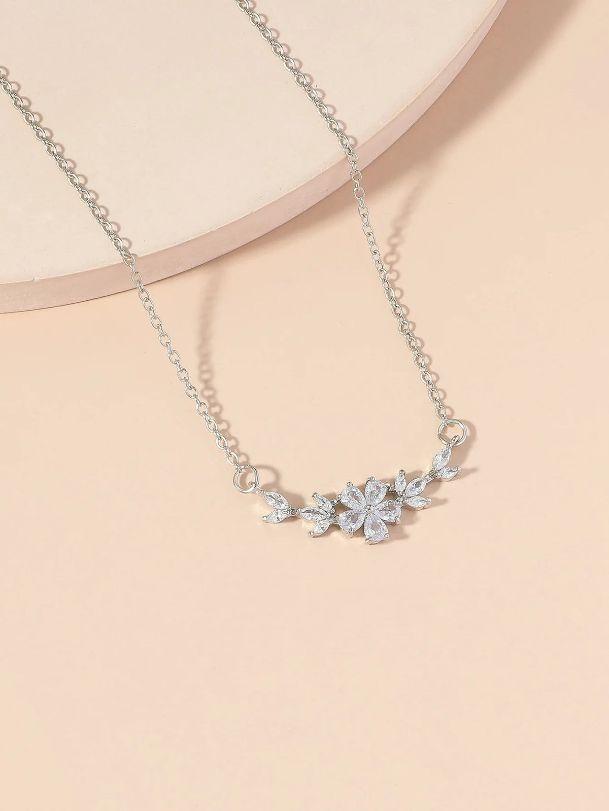 🌸 ZAKOL Zircon Flower Pendant Necklace