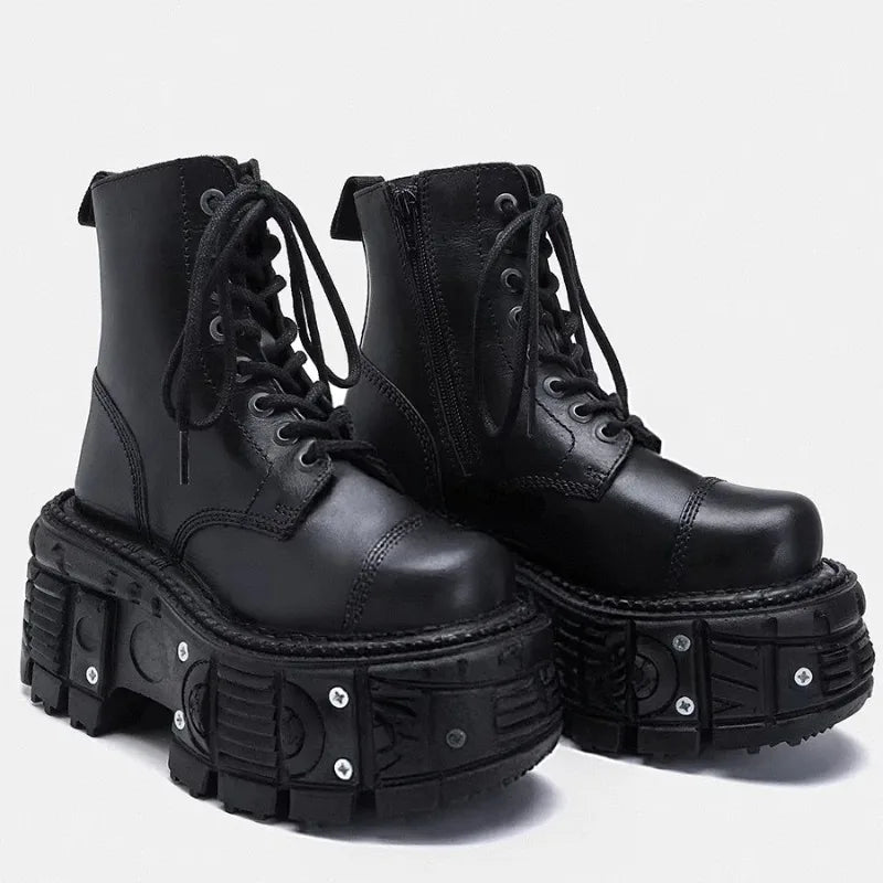 Men's Thick-Sole High-Top Boots