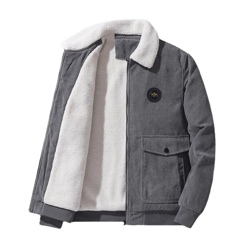 Men's Corduroy Fleece Short Parka