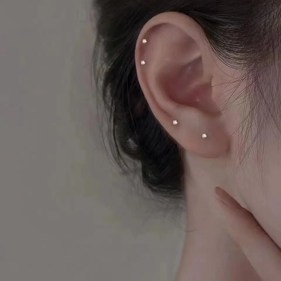 Tiny Metal Charm Stud Earrings
