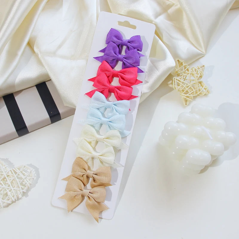 Girls Hair Bow Clips – 10 Pcs