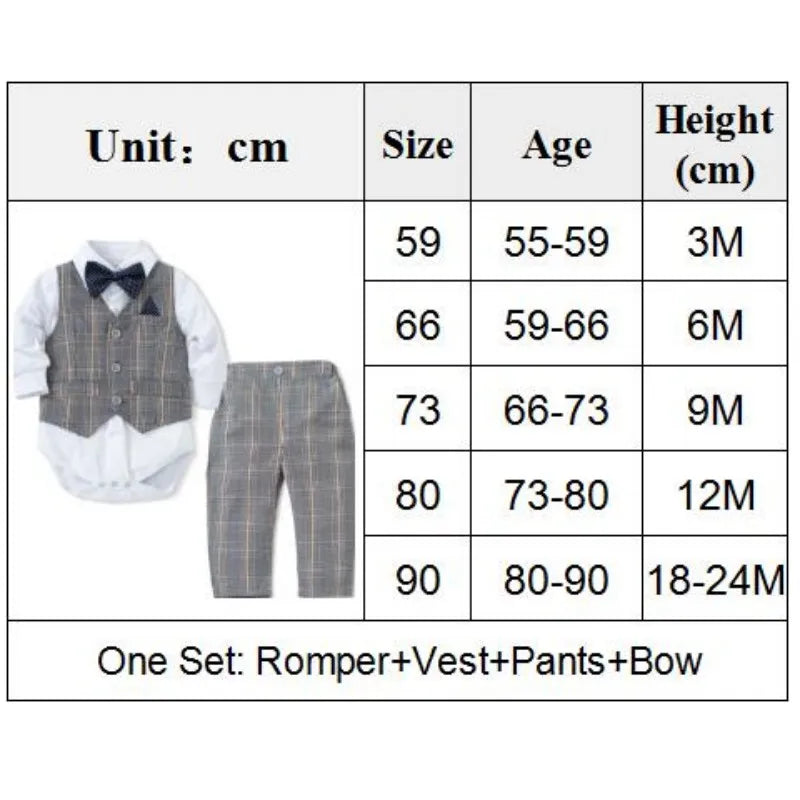 Baby Boy Plaid Vest Birthday Outfit