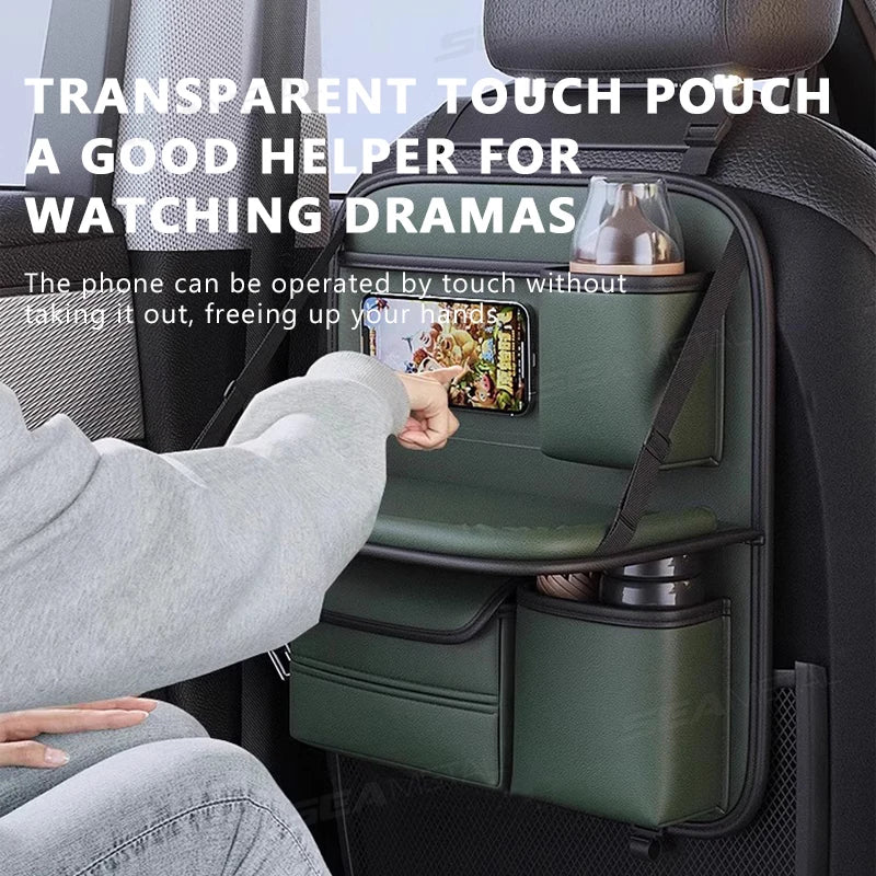 🚗 Car Seat Back Organizer with Foldable Tray