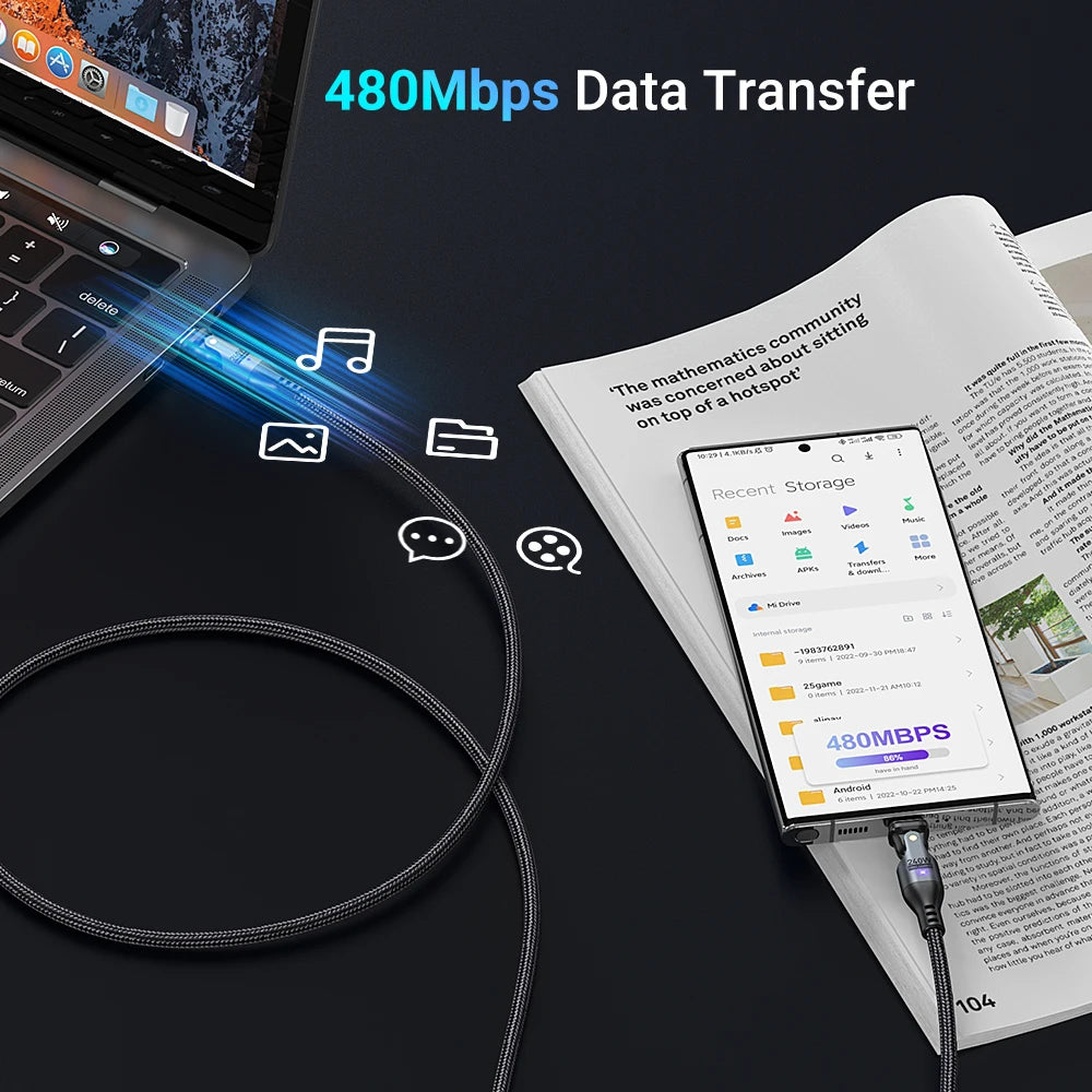 ⚡ AUFU 240W USB-C Fast Charging Cable