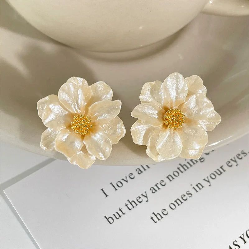 Colorful Acrylic Flower Stud Earrings