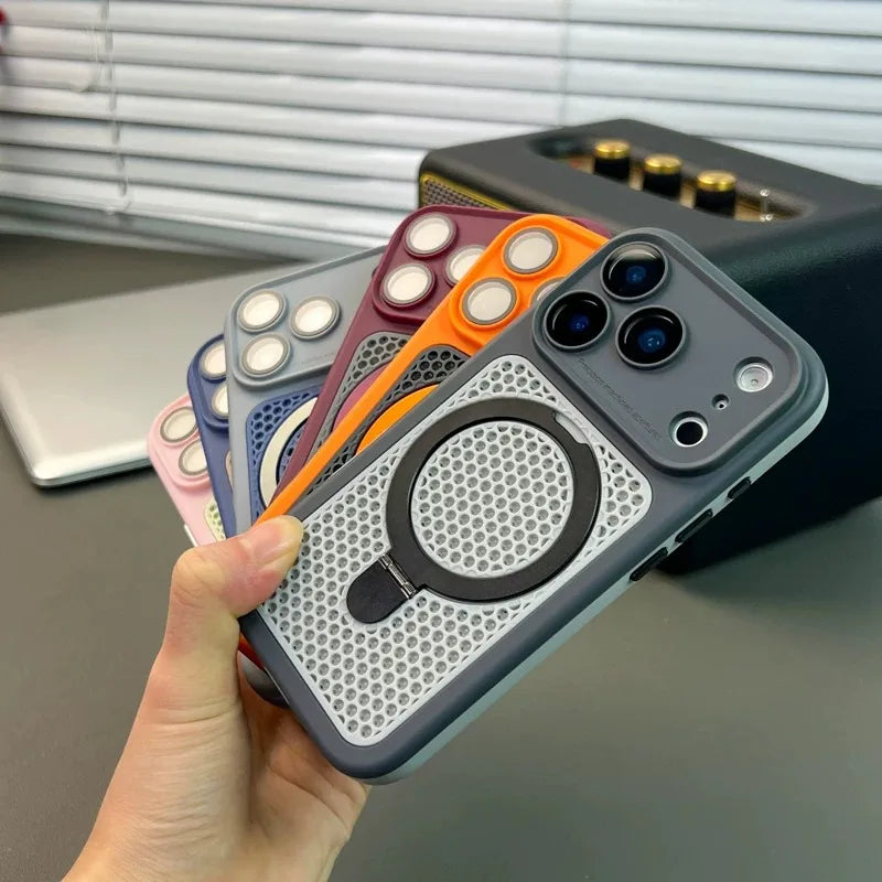 🌈 Heat Dissipation Color Blocking MagSafe Case