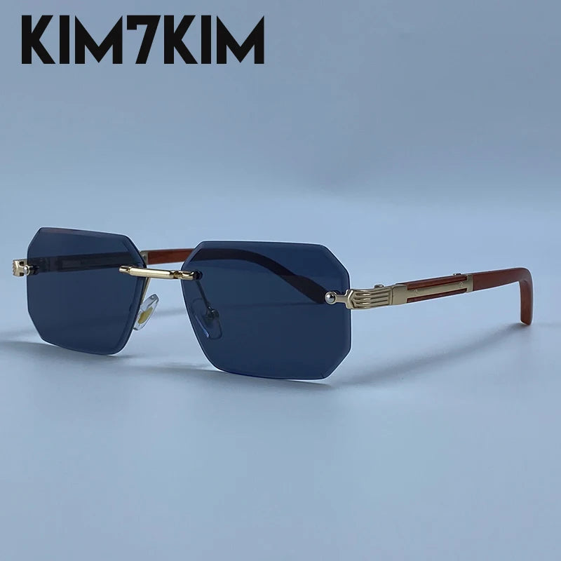 Men's Rimless Rectangle Sunglasses