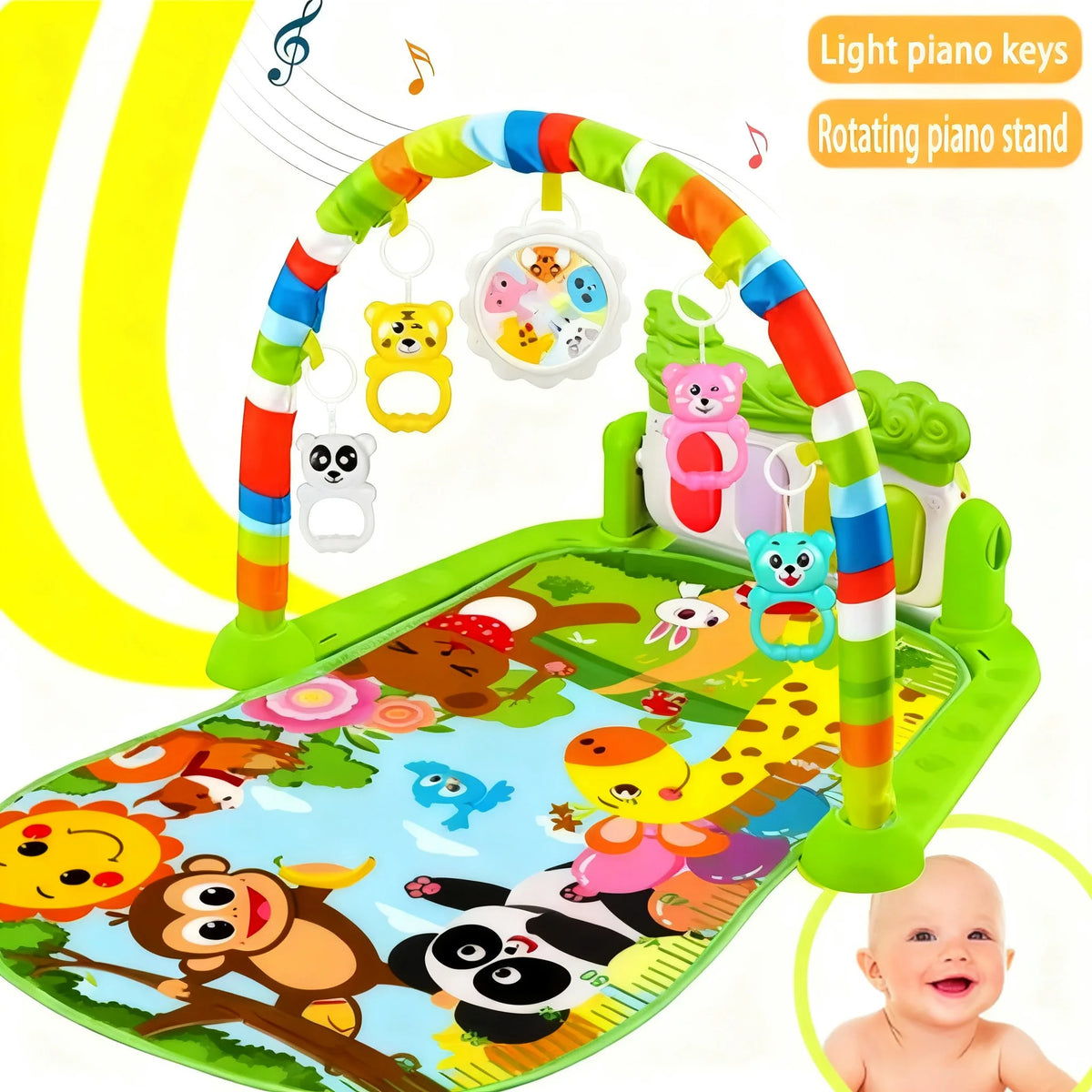 3-in-1 Baby Play Gym with Music & Lights