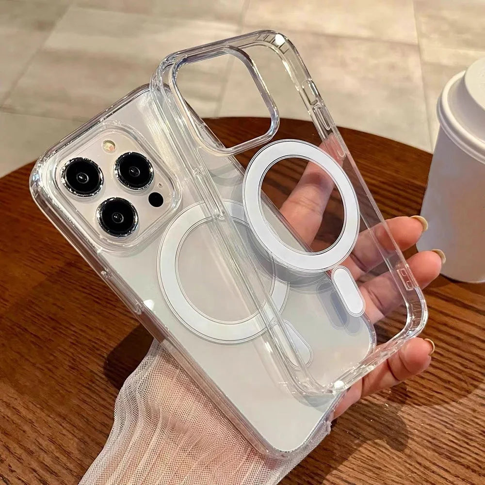 🧲 Magnetic Transparent MagSafe Shockproof Phone Case