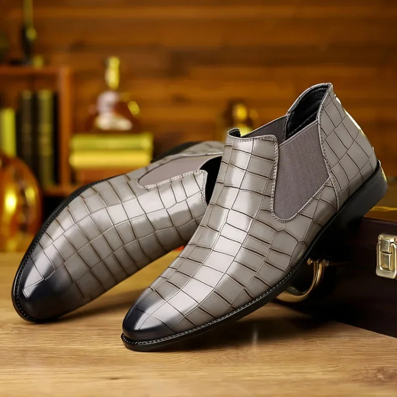 Men's Pointed-Toe Leather Boots