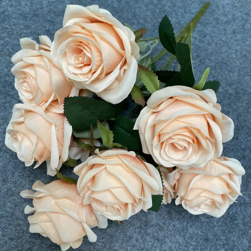 9-Head Artificial Rose Bouquet