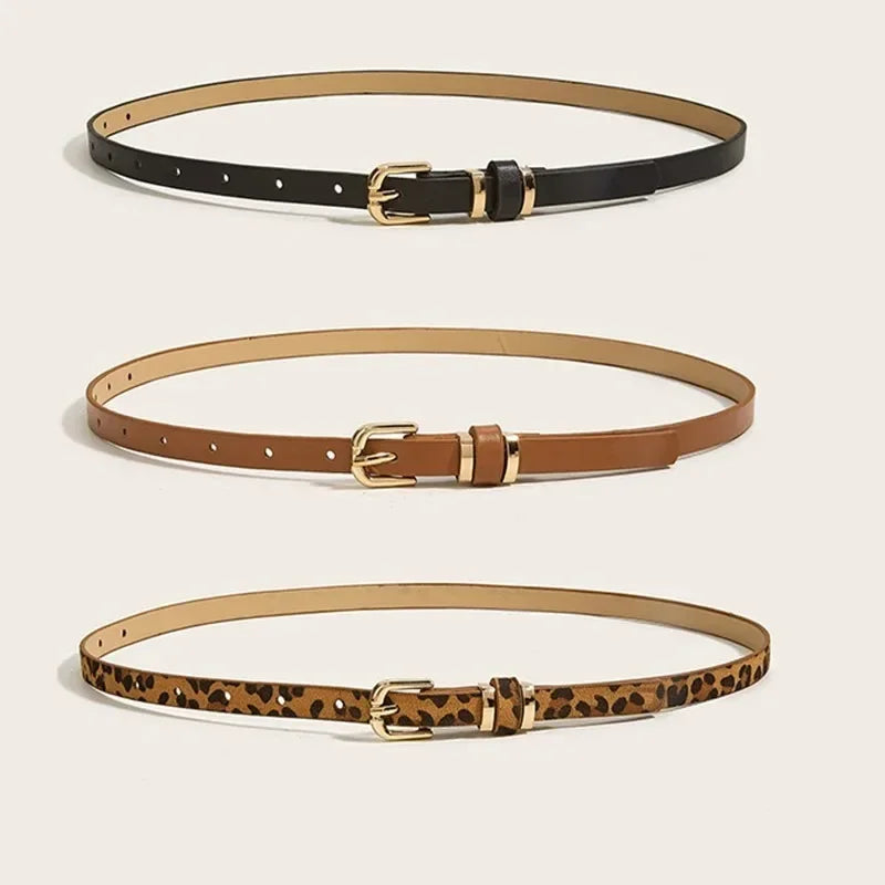 Women's Black Faux Leather Waist Belt
