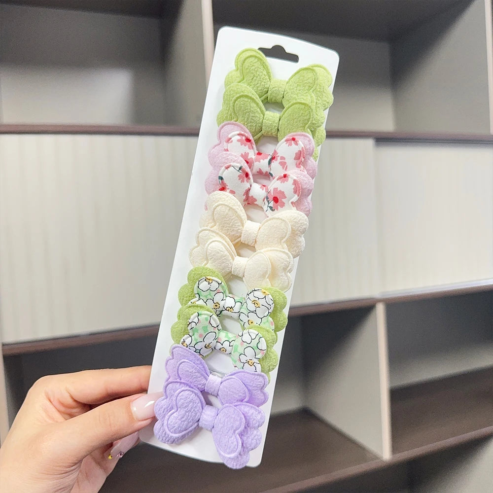 Girls Hair Bow Clips – 10 Pcs