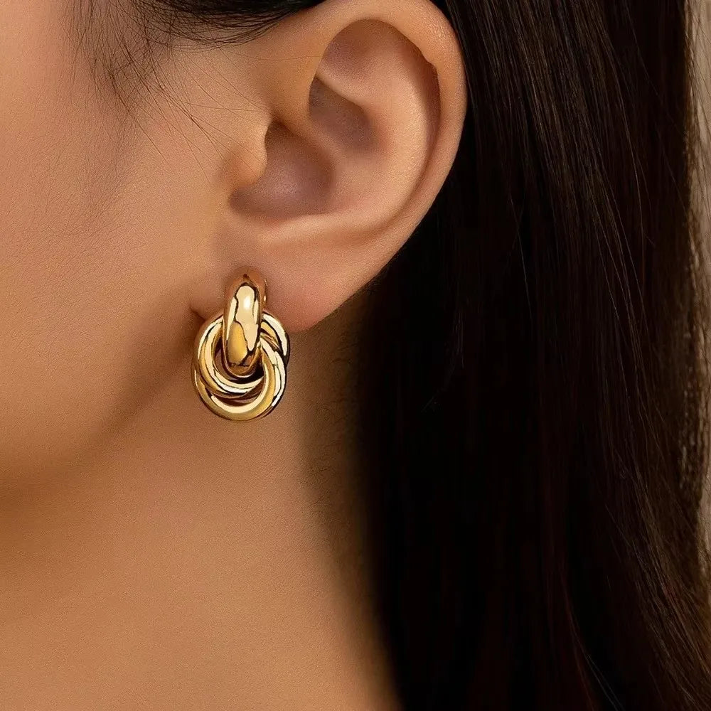 Chunky Twist Knot Drop Earrings