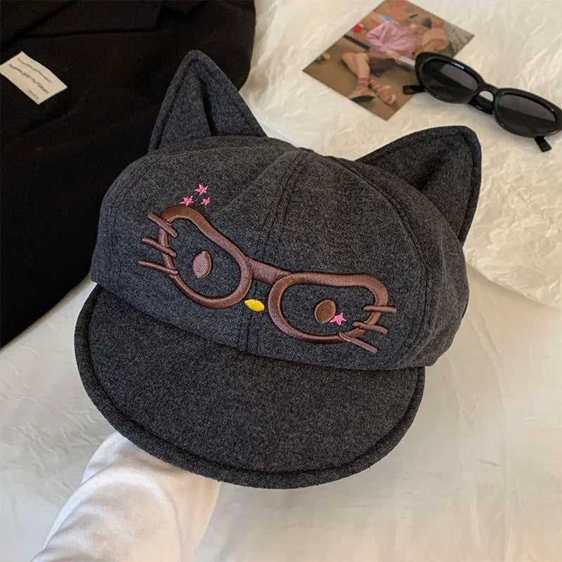 Cute Cat Ear Beret Hat
