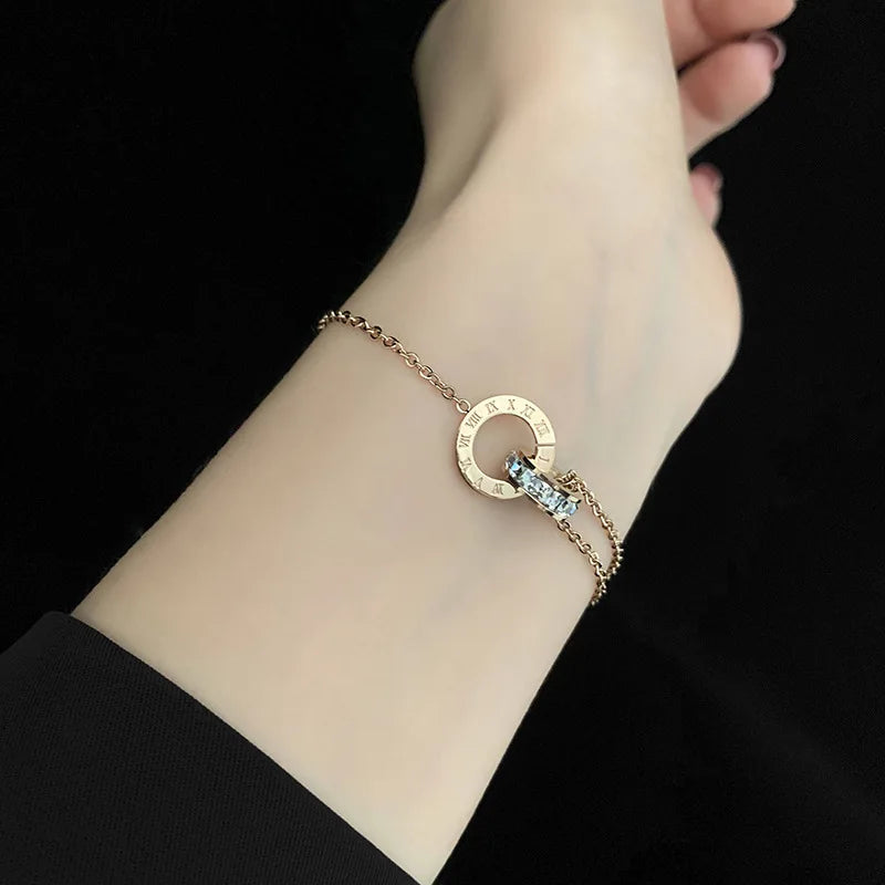 🔢 Roman Numeral Zircon Bracelet