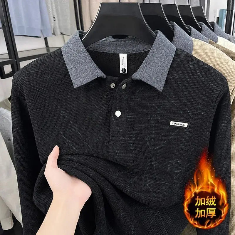 Men's Fleece Long Sleeve Polo