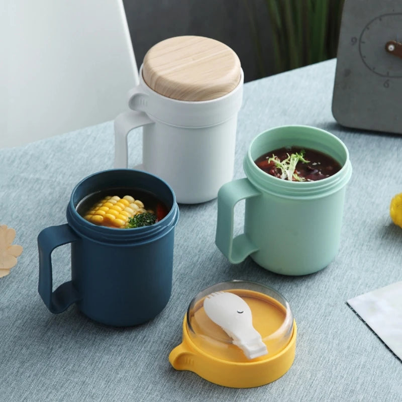 Breakfast Cup with Lid & Spoon 500ml
