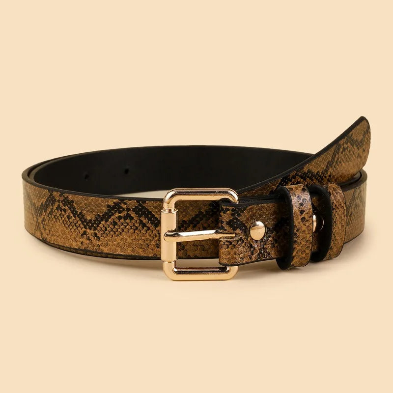 Women's Animal Print Slim Belt