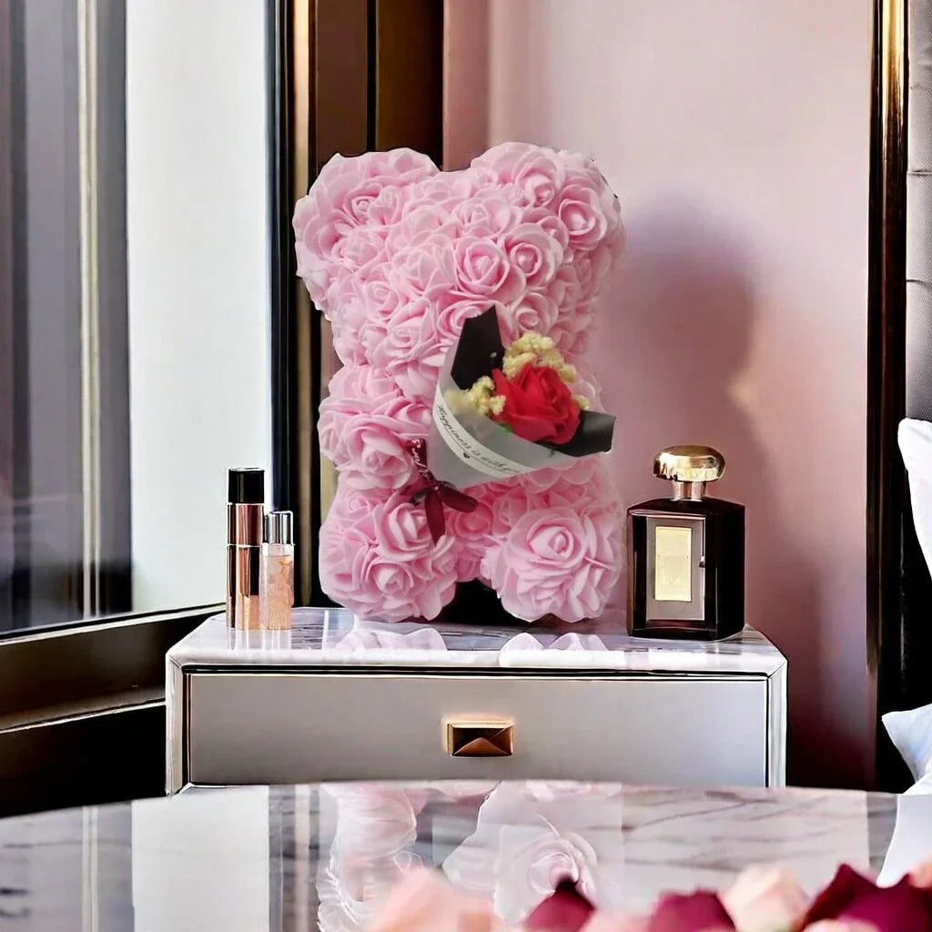 Foam Rose Teddy Bear Bouquet