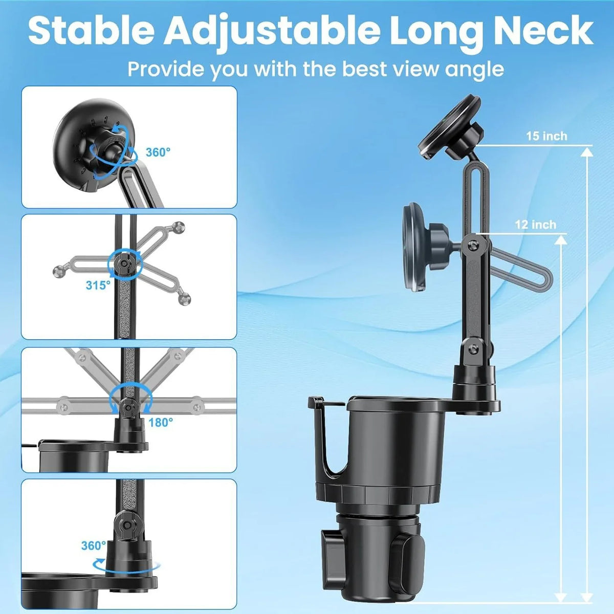 🚗 Multifunctional Car Cup Holder Phone Mount