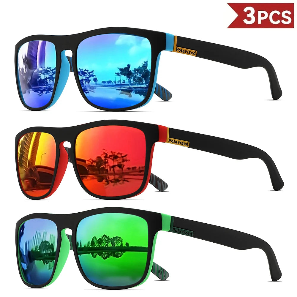 Polarized Retro Square Sunglasses Set