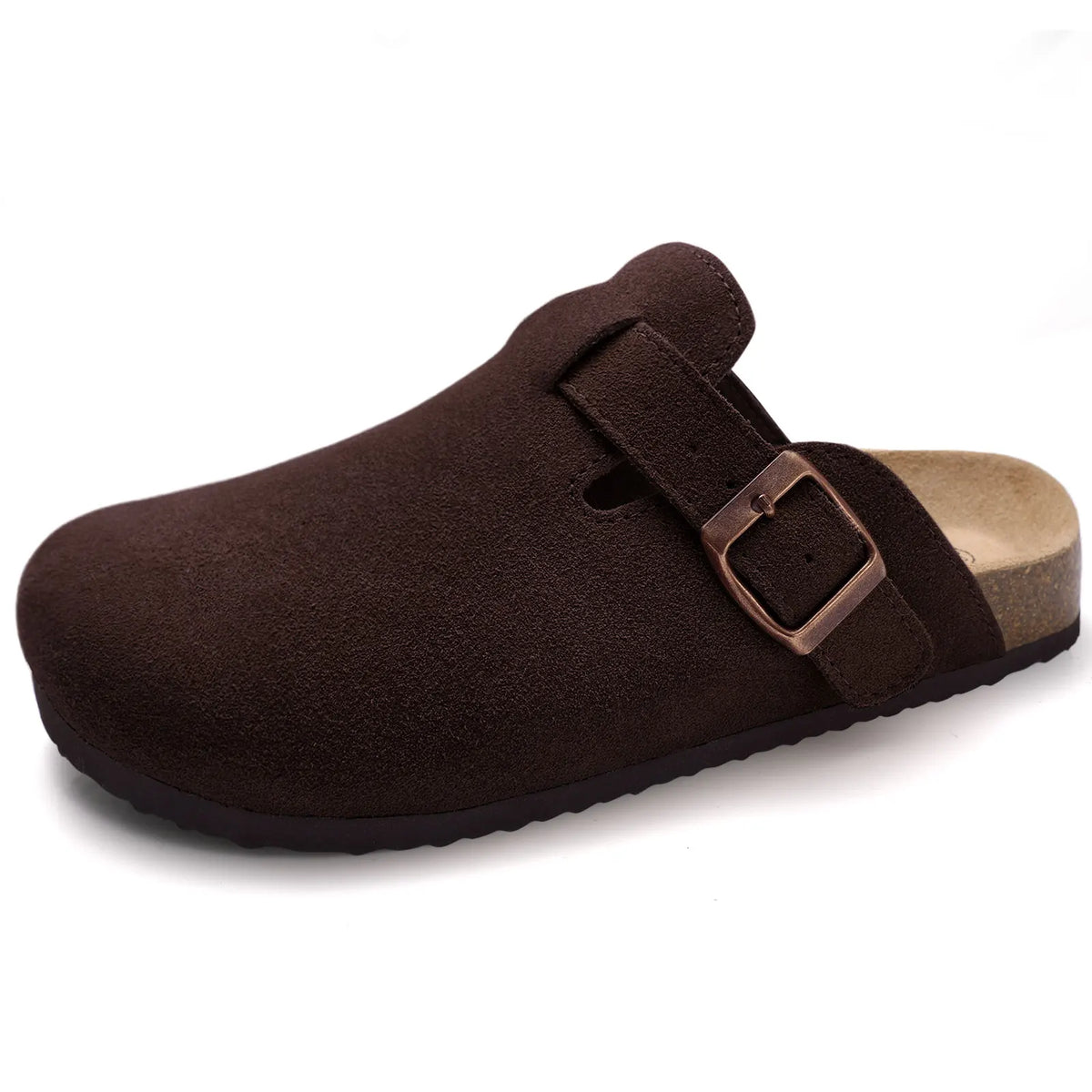 Women's Suede Buckle Clogs