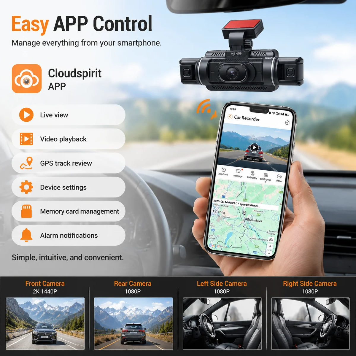 🛡️ 4G LTE 4-Channel Dash Cam
