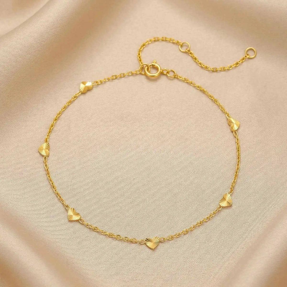 18K Gold Plated Heart Anklet