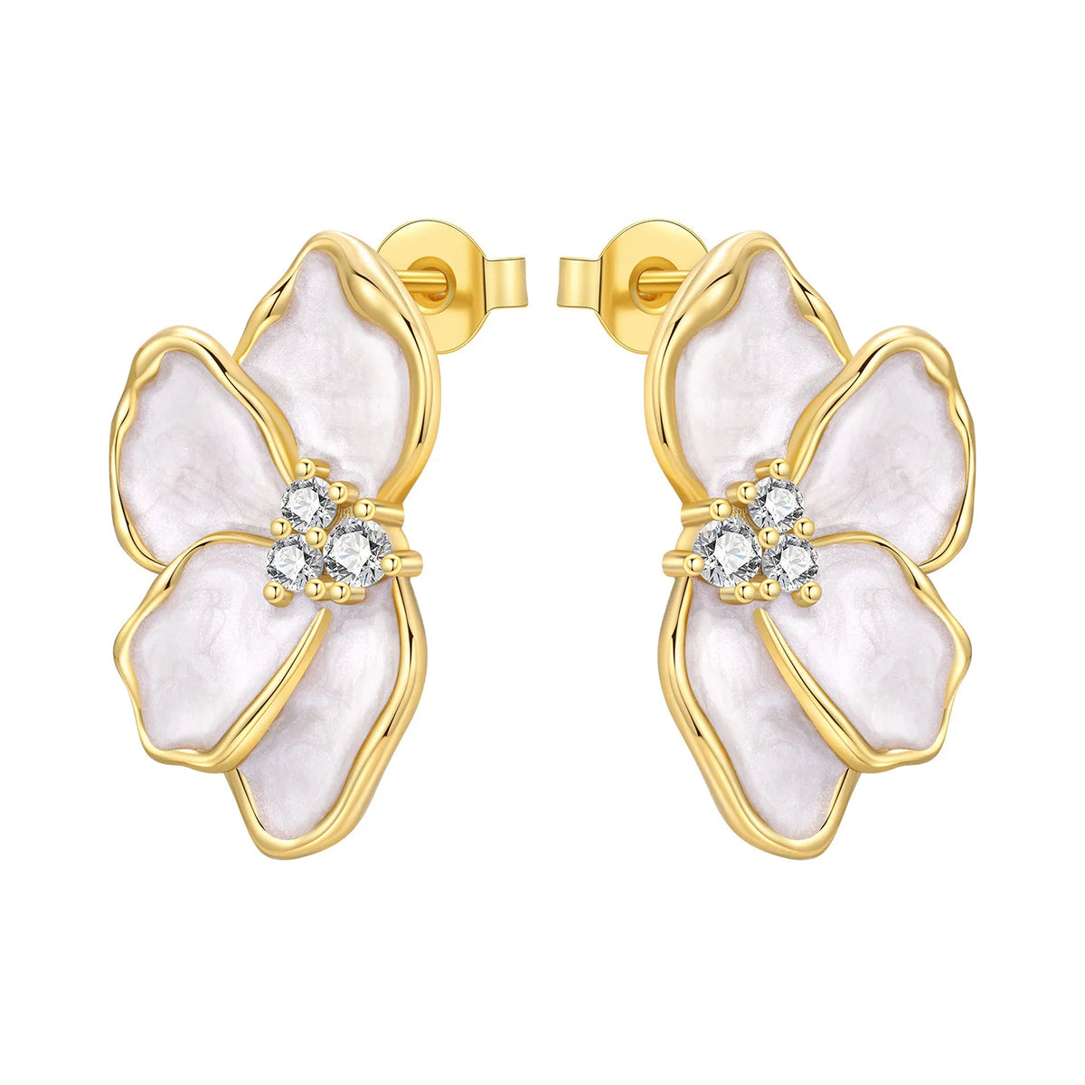 925 Silver 18K Gold Knot Stud Earrings