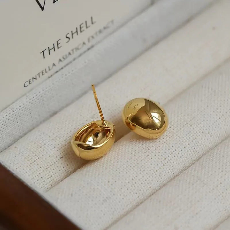 2-in-1 Geometric Oval Stud Earrings