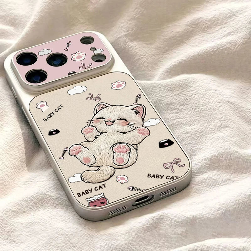 Embroidered Cat iPhone Case