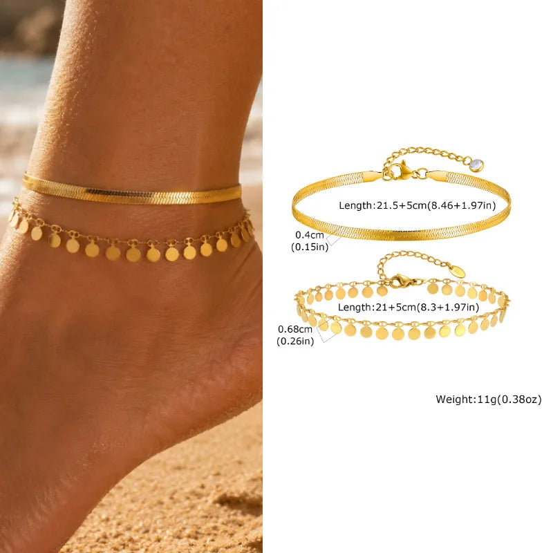 Gold Plated Zircon Layered Anklet