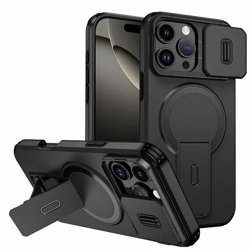 🔒 MagSafe Armor Stand Camera Protection Case