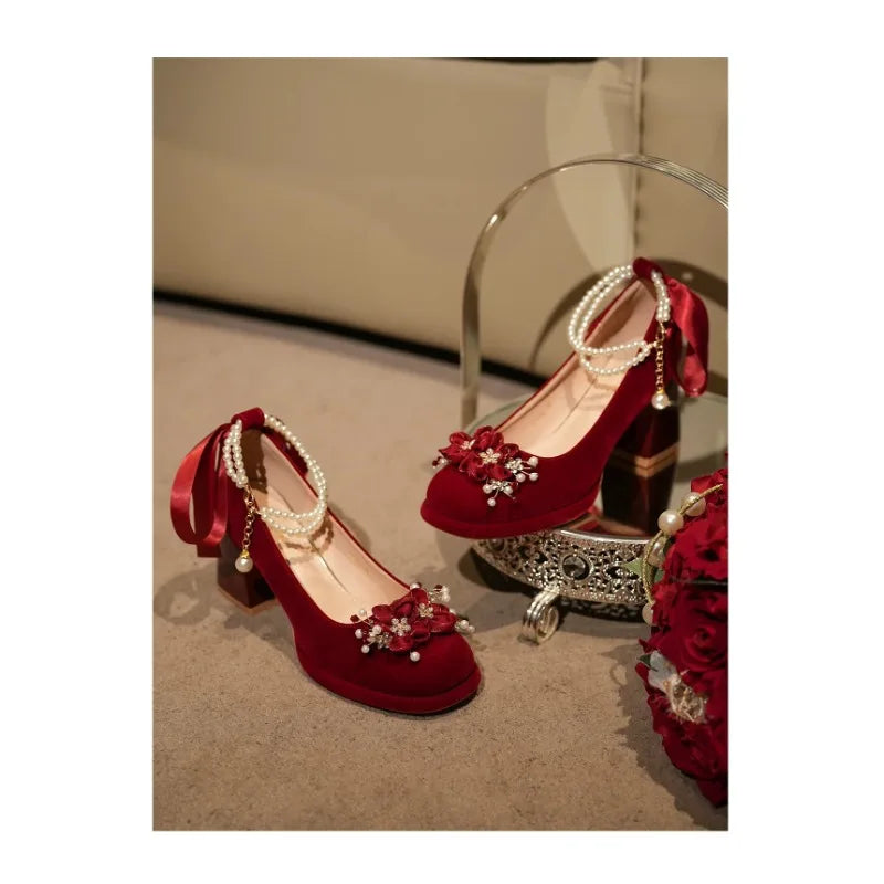 Red Wedding Mary Jane Heels