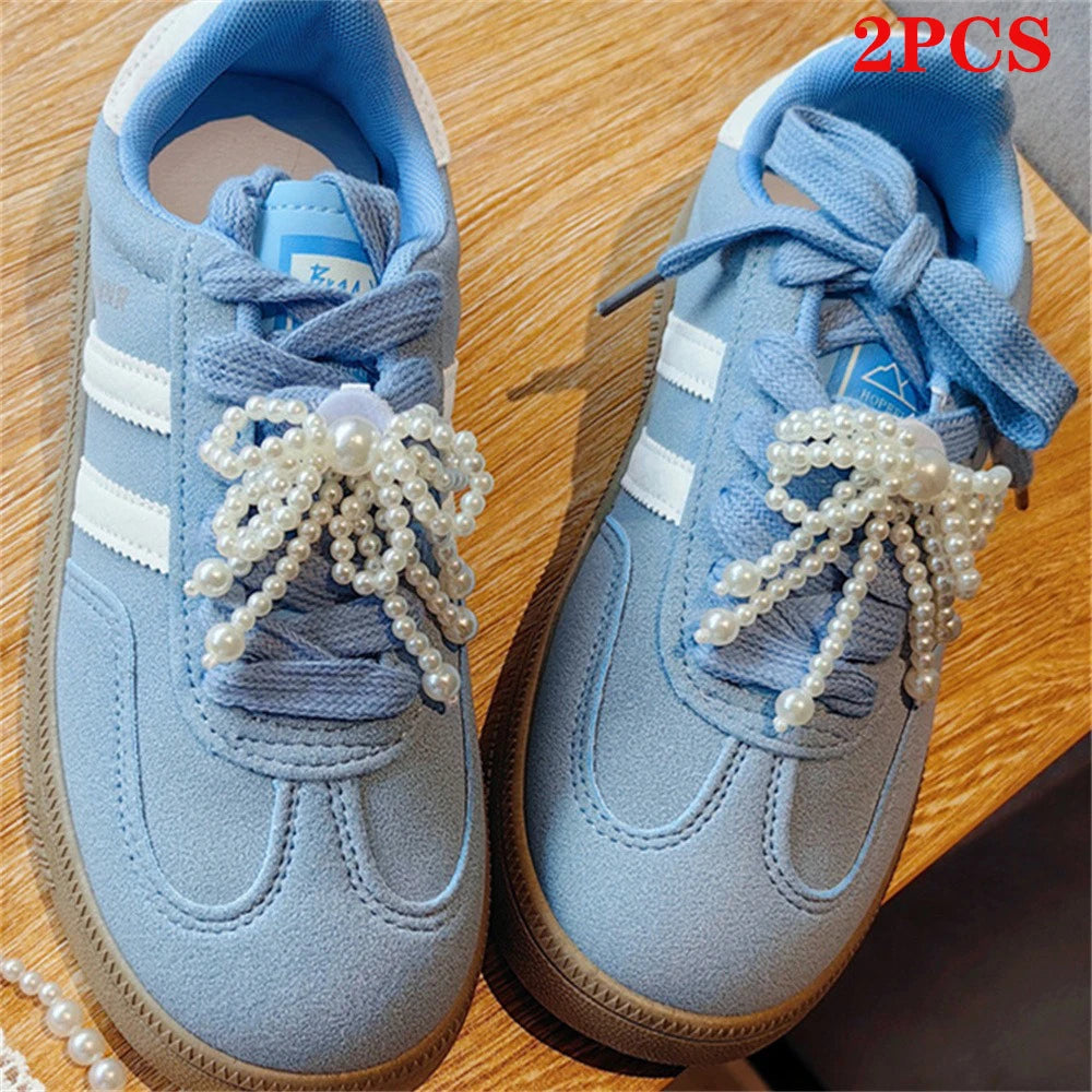 Pearl Bow Shoe Buckle Charms