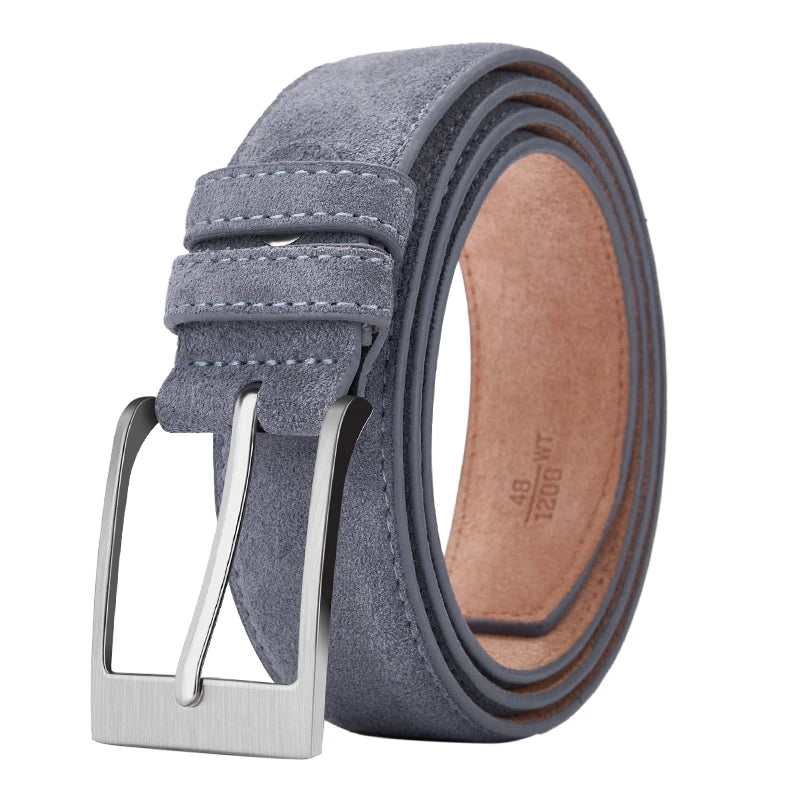 Plaid Suede Leather Pin Buckle Belt
