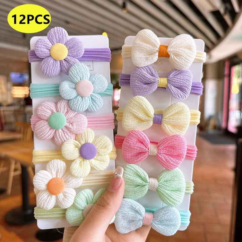 Girls Flower Elastic Hair Bands Set