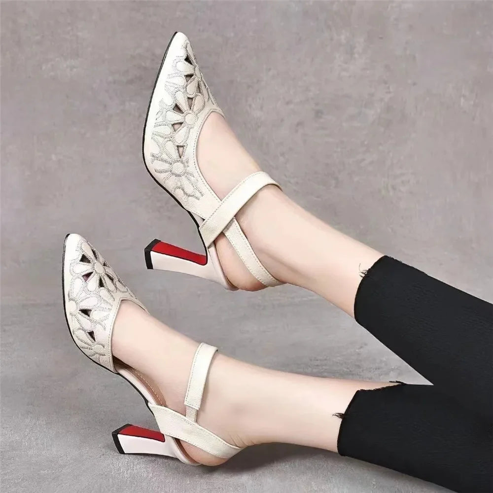 Women's Yellow 5cm Pointed-Toe Pumps